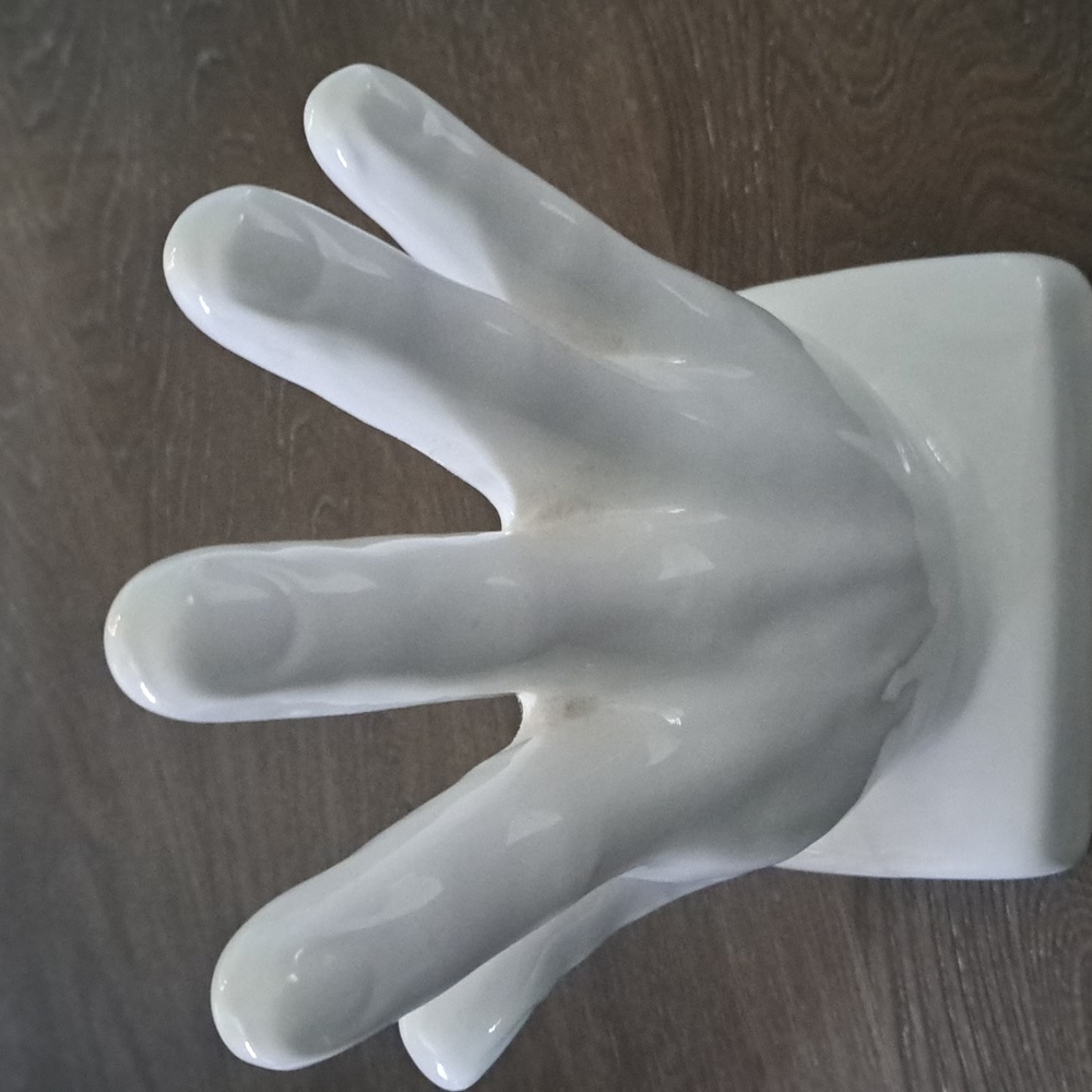 White Ceramic Hand - Picture 2 of 3